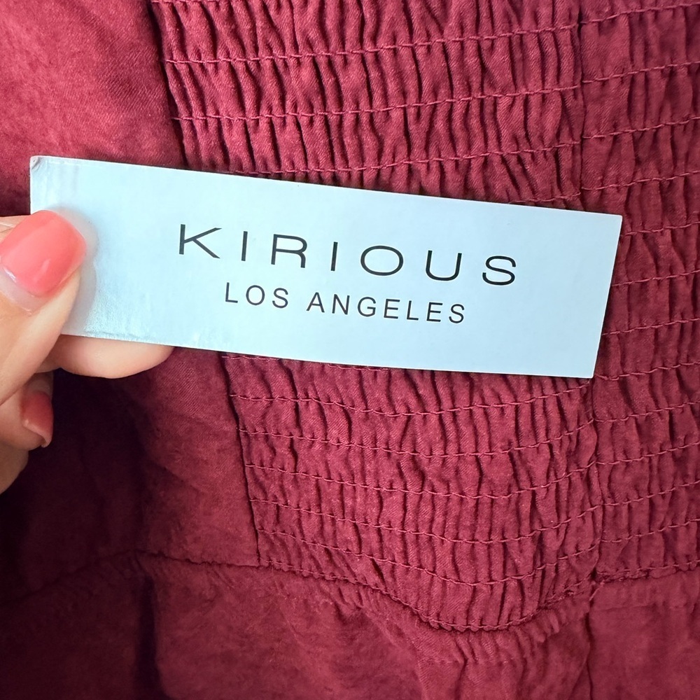 Kirious Los Angeles Wine Crisscross Long Sleeve Mini Dress Boho Festival Size M - Picture 9 of 10
